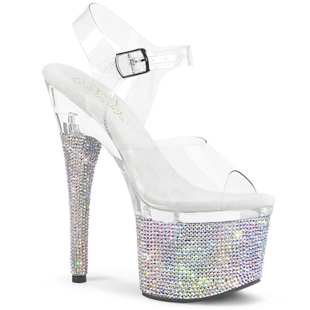Pleaser - ESTEEM708DM Sandale à bride à la cheville, Pole dance chaussures - Chaussures de pole dance - Couleur argent Product image
